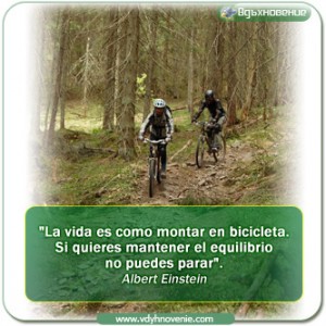 "La vida es como montar en bicicleta. Si quieres mantener el equilibrio no puedes parar".Albert Einstein